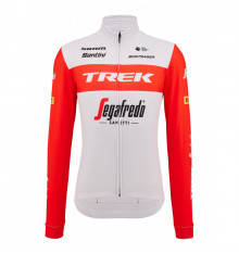 TREK SEGAFREDO Thermal white red long sleeve jersey - 2023