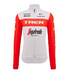 TREK SEGAFREDO Thermal white red long sleeve jersey - 2023