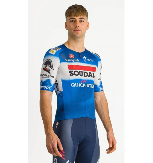 SOUDAL QUICK-STEP Aero Race 7.0 Ceramic Blue / White men's short sleeve cycling jersey - 2024