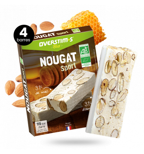 OVERSTIMS NOUGAT BIO étui de 4 barres