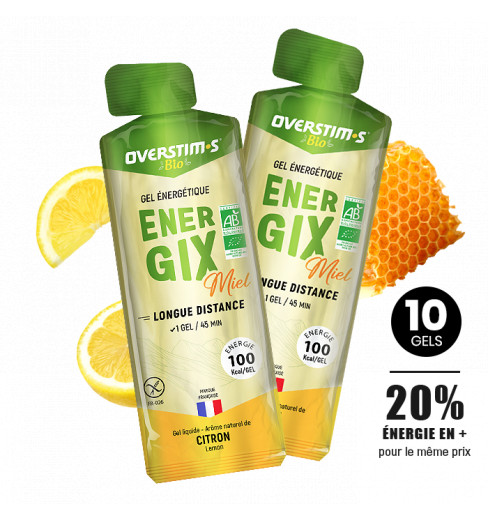 Overstims organic honey Energix gel - 10 gels of 25 g
