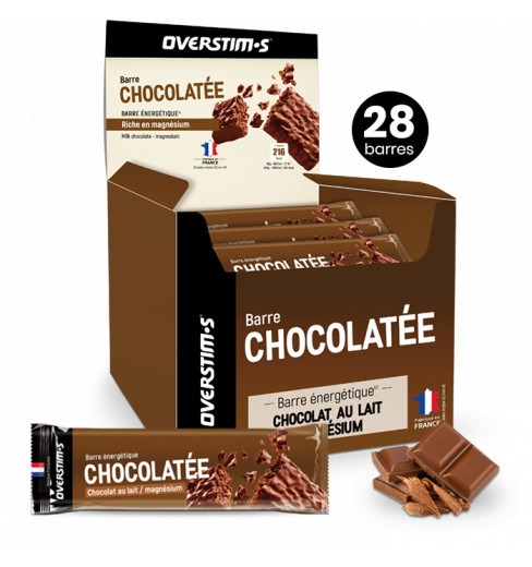 OVERSTIMS Barre Chocolat Magnésium - 28 barres de 50gr