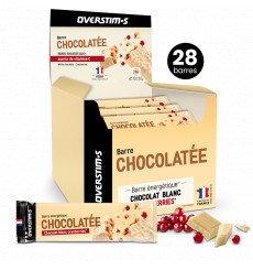 OVERSTIMS Barre énergétique Chocolat Blanc / Cranberries - 25 barres de 50gr