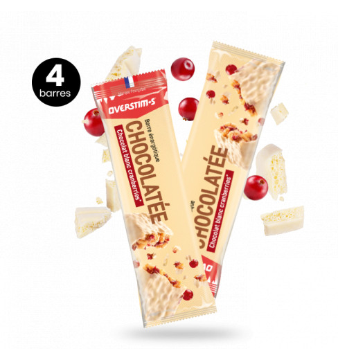 Overstims CRANBERRIES / WHITE CHOCOLATE  - 4 chocolate bars of 50gr