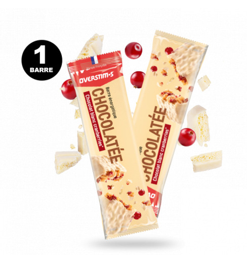 Overstims CRANBERRIES / WHITE CHOCOLATE  - 1 chocolate bar of 50gr