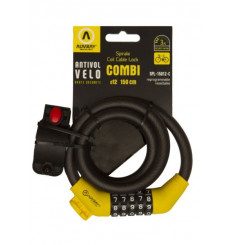AUVRAY Combi bike combination cable lock - Long 150cm - Diam 12mm