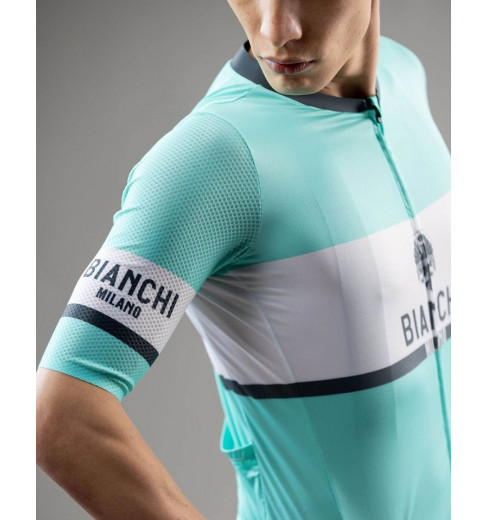 Maillot Cyclisme Bianchi Milano Manches Courtes - Noir, Coupe Race, Neuf Avec étiquettes