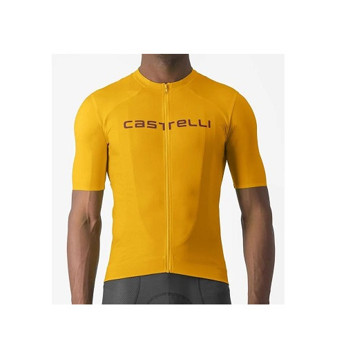 CASTELLI maillot vélo manches courtes Prologo Lite Goldenrod / Deep bordeau