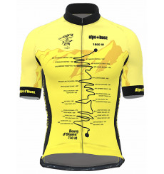 ALPE D'HUEZ maillot manches courtes Vainqueur jaune fluo 2024