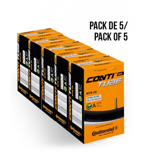 Pack of 5 CONTINENTAL MTB 26 inner tubes